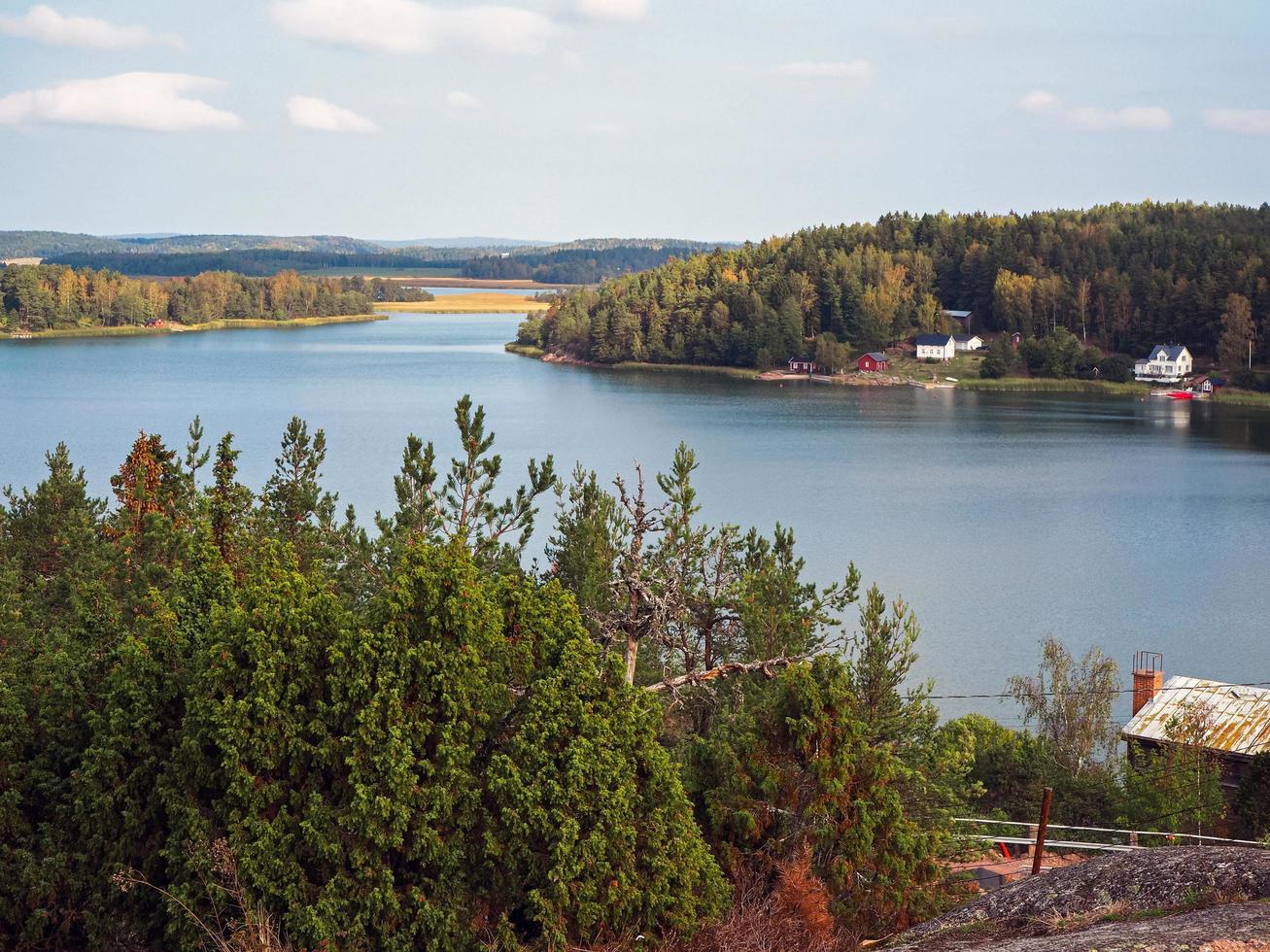 vacker utsikt över farjsundet havskanal nära godby aland finland foto