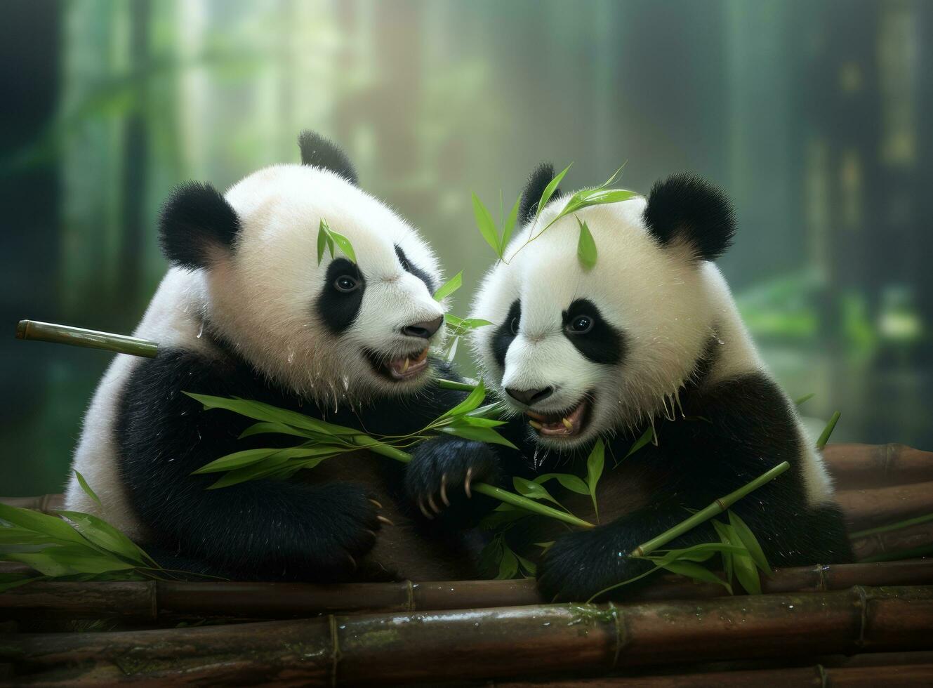 söt panda på naturlig bakgrund foto