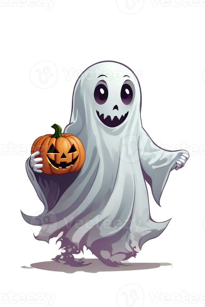 vit spöke på en ljus bakgrund söt grafik för halloween foto