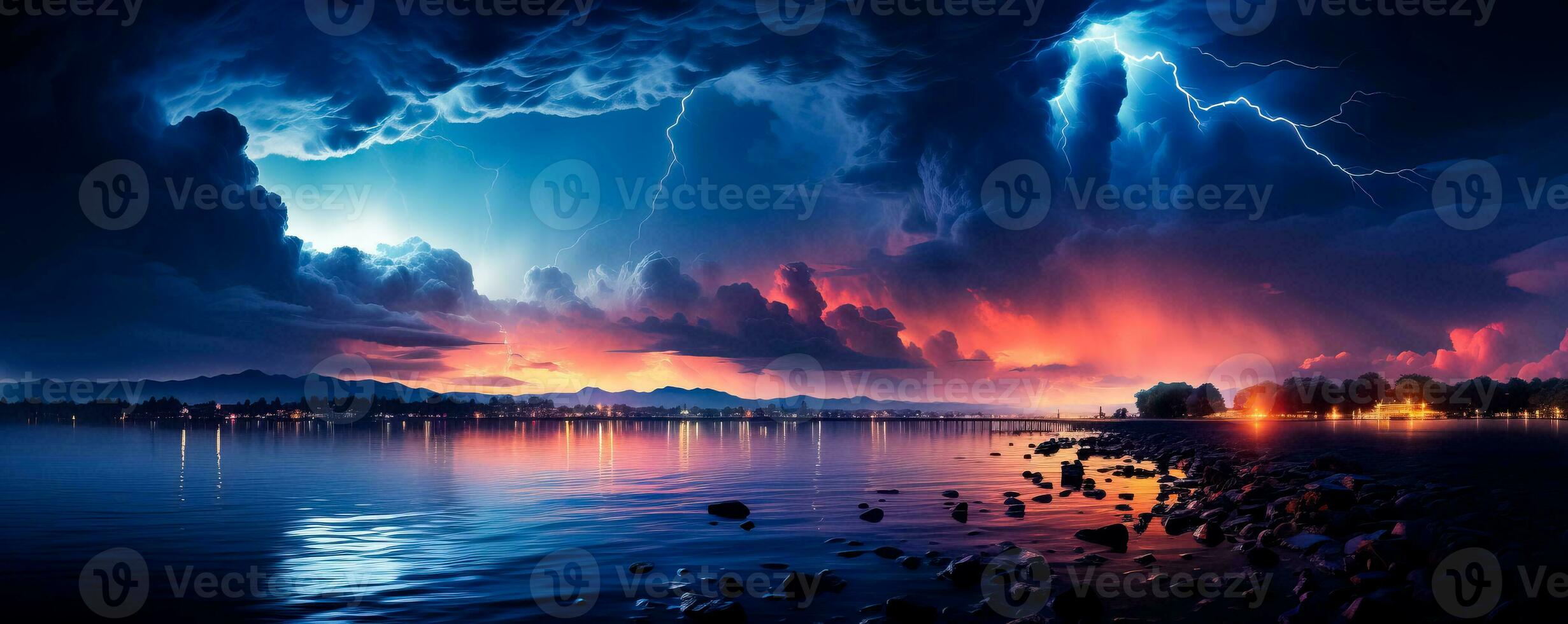 en fascinerande Foto av vibrerande blixt- belysande de natt himmel visa upp de fängslande sprites och jets fenomen