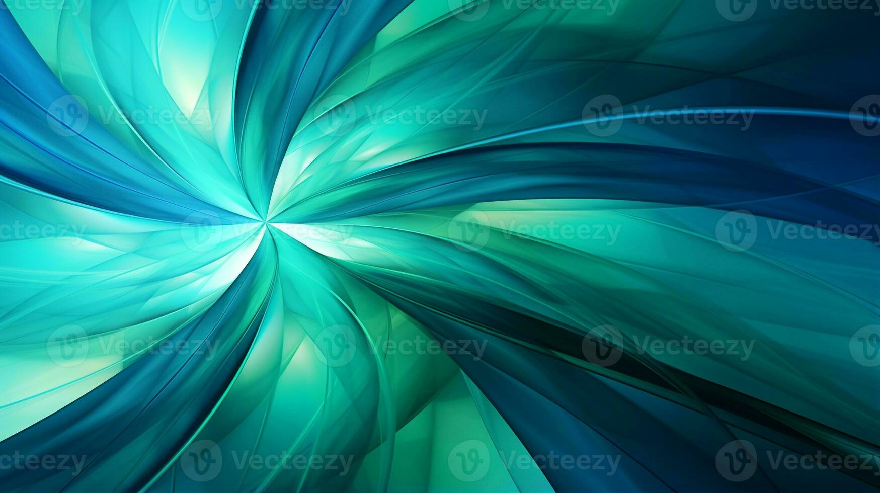 abstrakt fraktal bakgrund i blå grön tona Färg . generativ ai foto