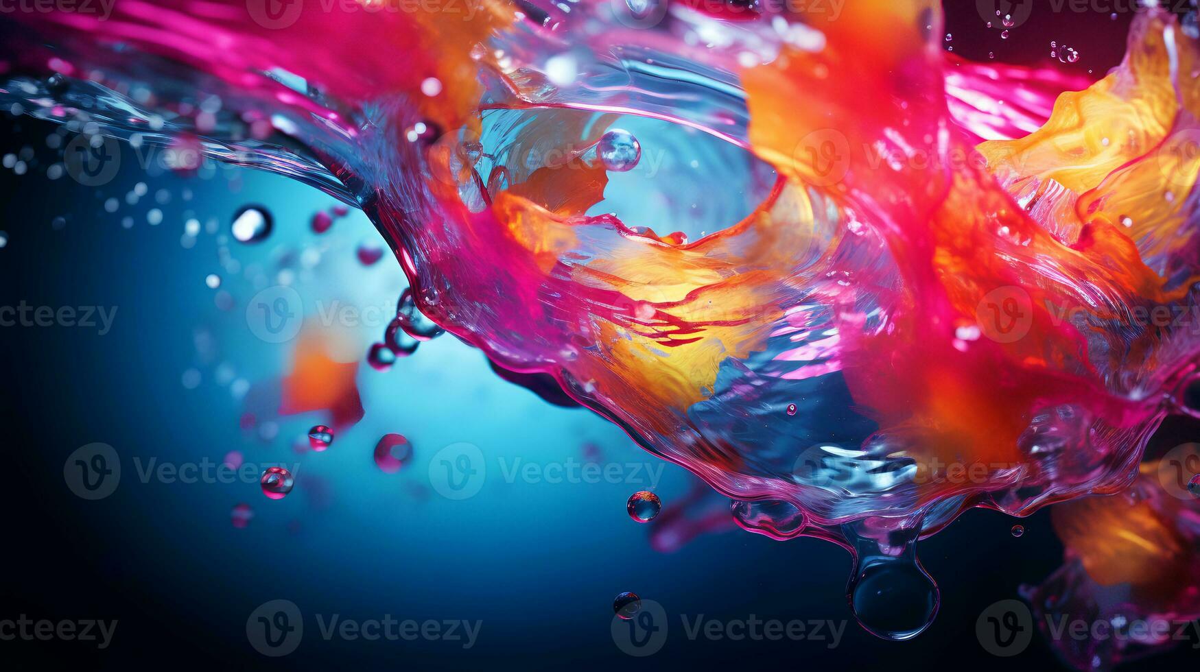 abstrakt bakgrund av färgrik stänk vatten. generativ ai foto