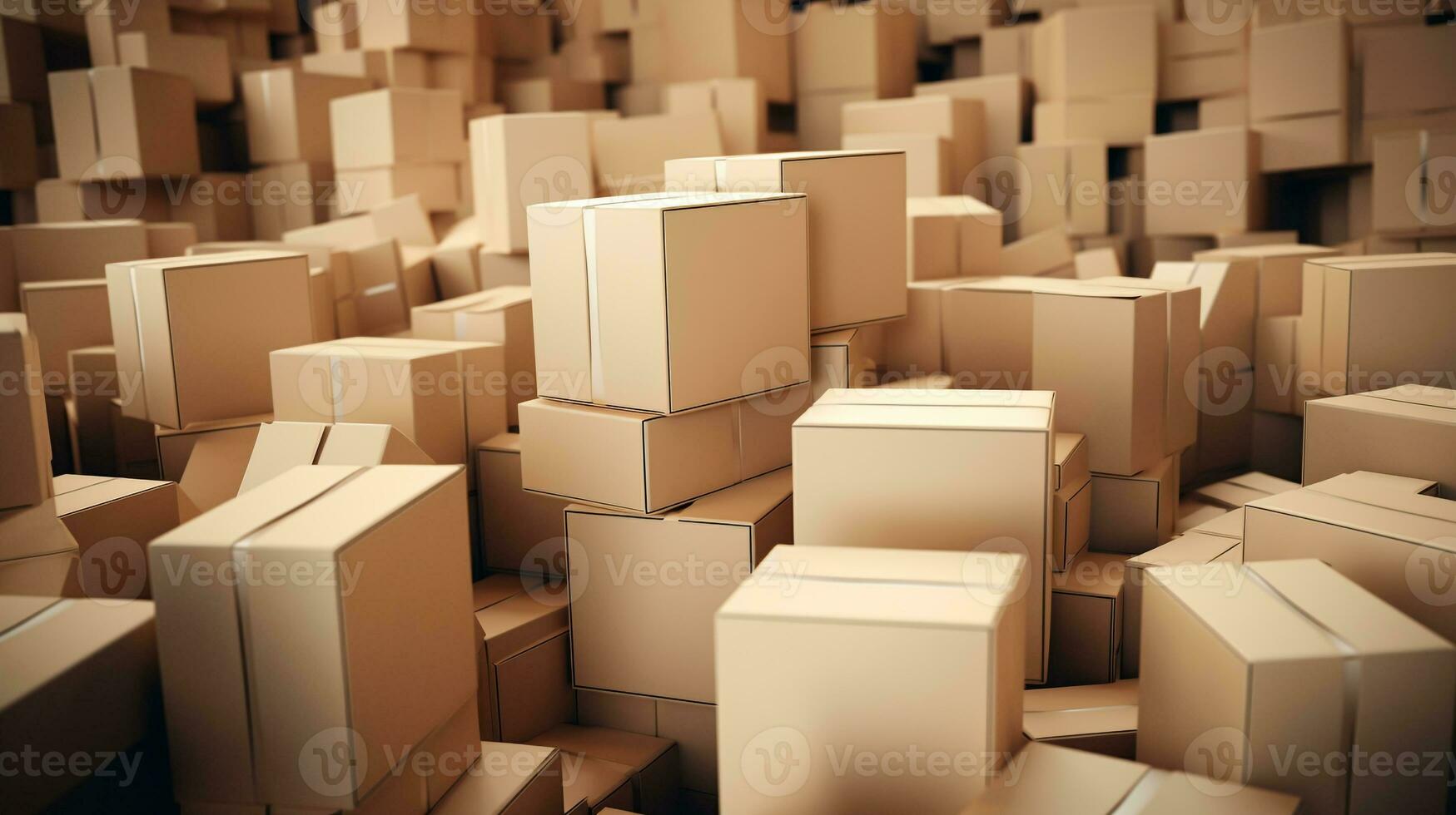 Foto av lugg av lådor på de fabrik. generativ ai