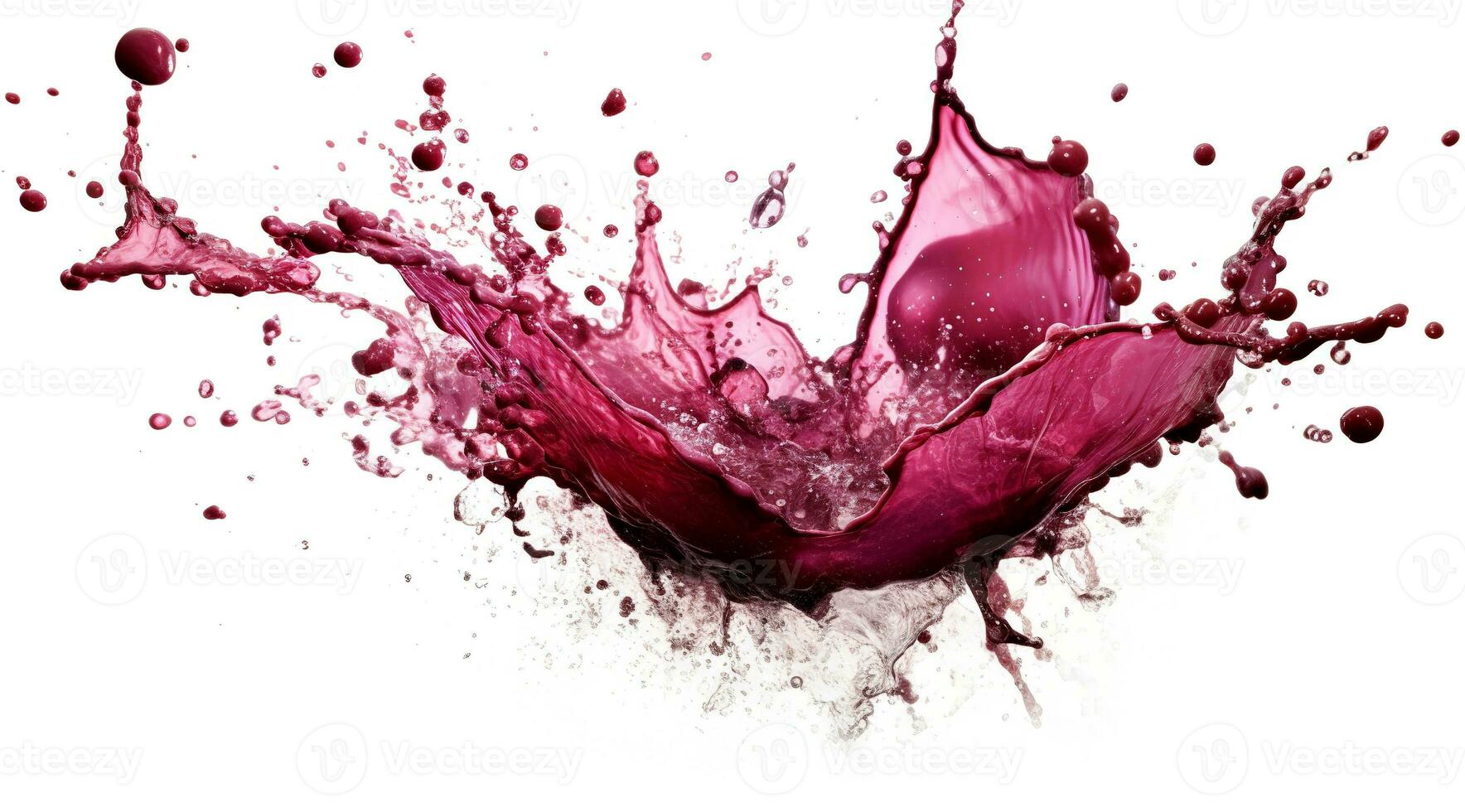röd vin stänk på en vit bakgrund. abstrakt ljus stänk stänga upp. ai genererad foto