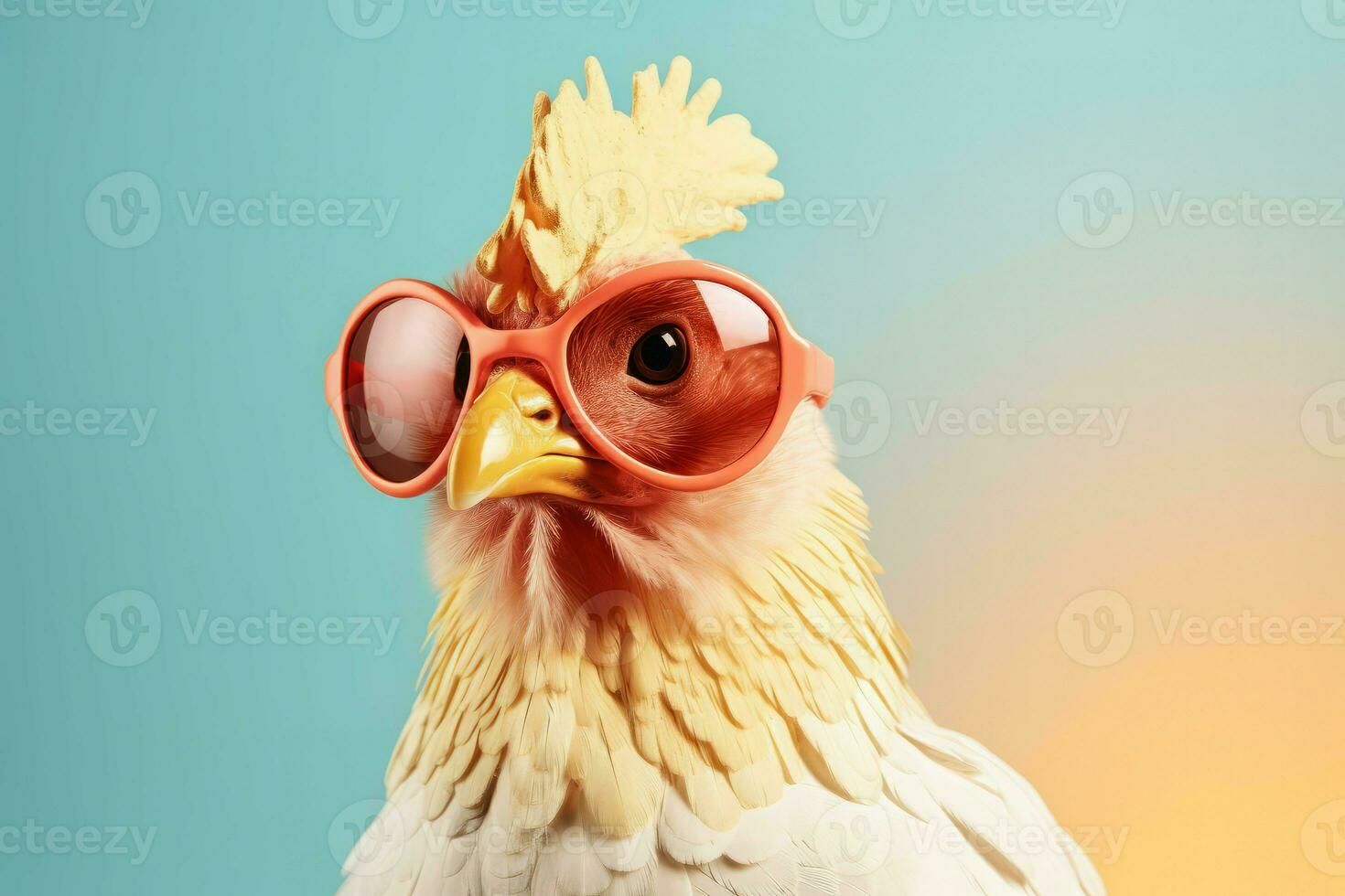 kyckling solglasögon rolig. generera ai foto