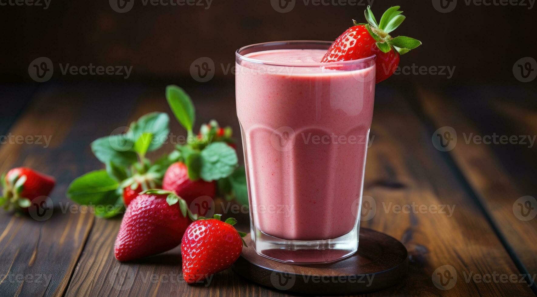jordgubb smoothie selektiv fokus detox diet mat vegetarian mat friska äter begrepp. foto