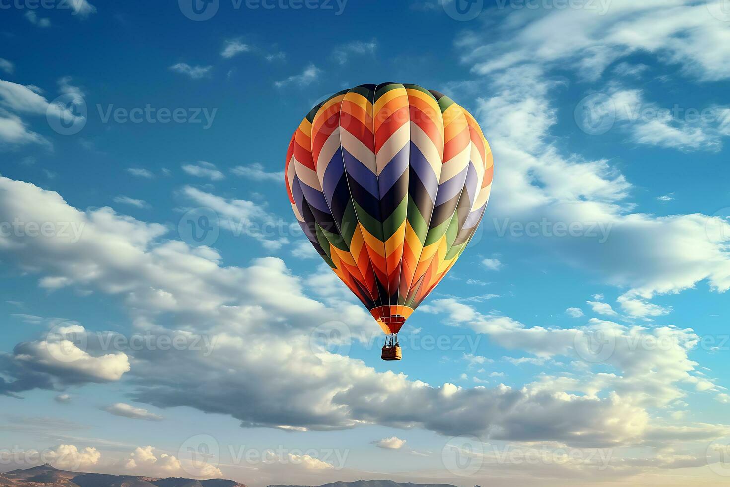 färgrik luft ballong flygande i de himmel foto