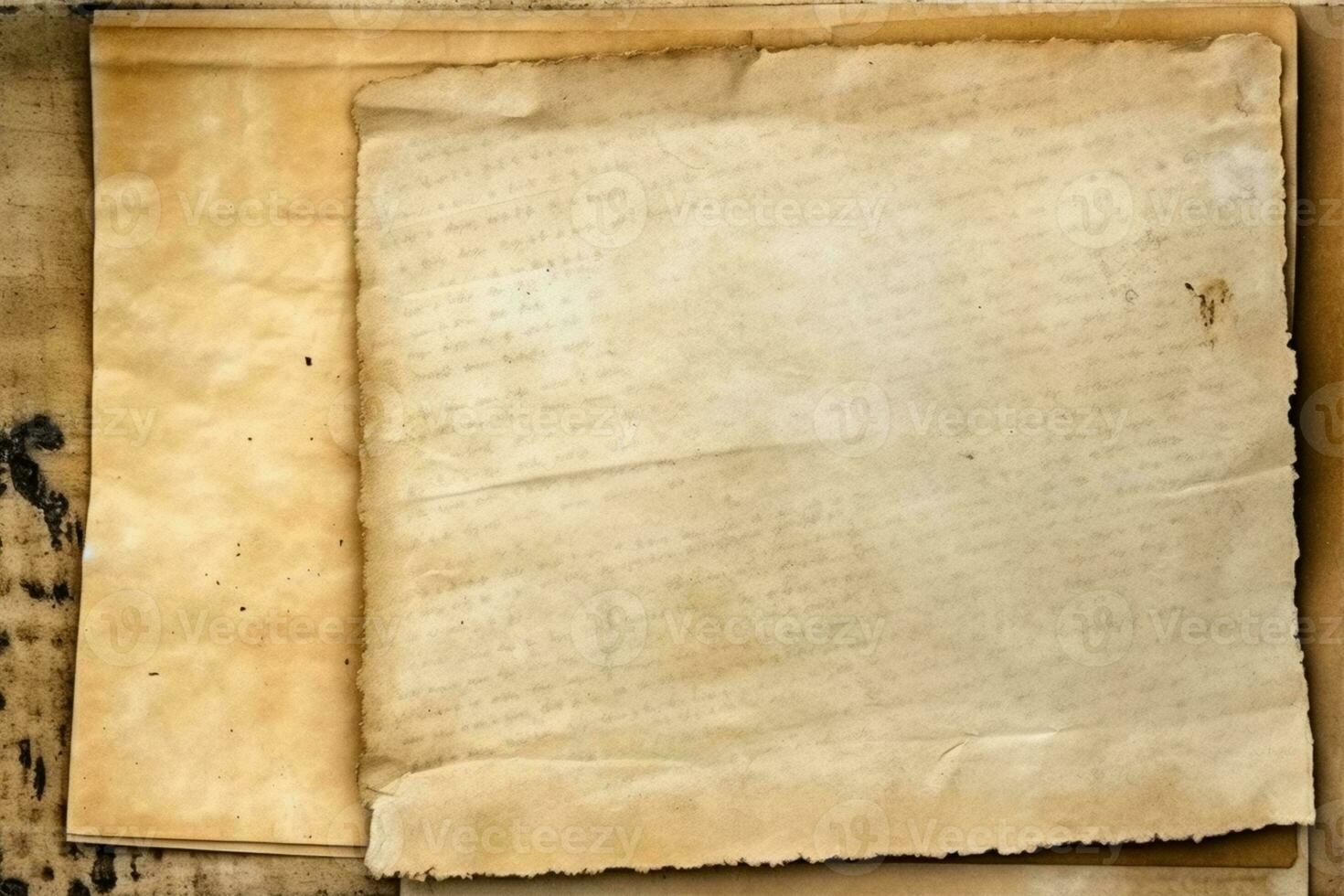 antik papper ark med bärs kanter och texturerad yta. ai genererad foto