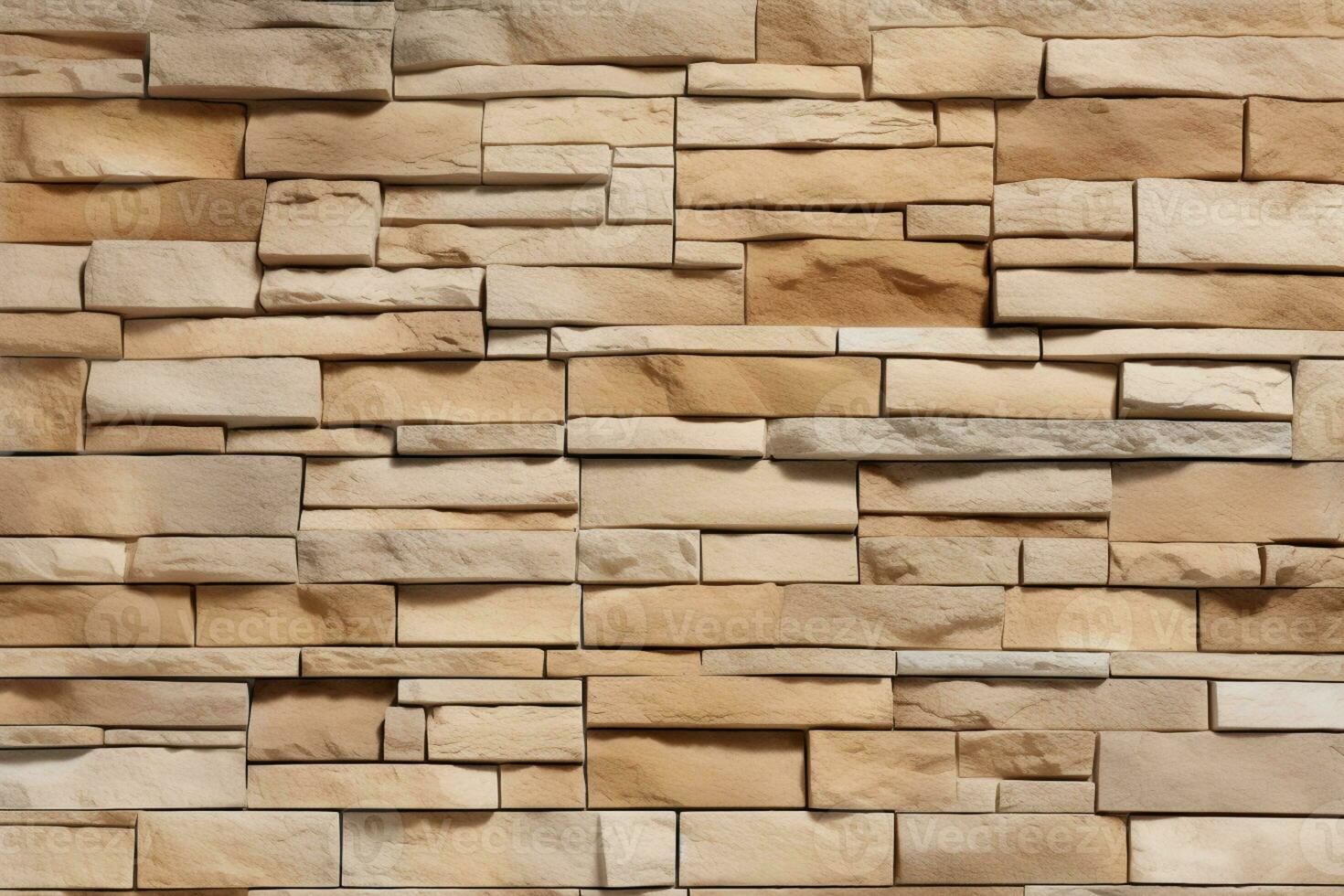 sandsten Fasad mönster sömlöst integrerad in i de texturerad sten vägg tegel bakgrund. ai genererad foto