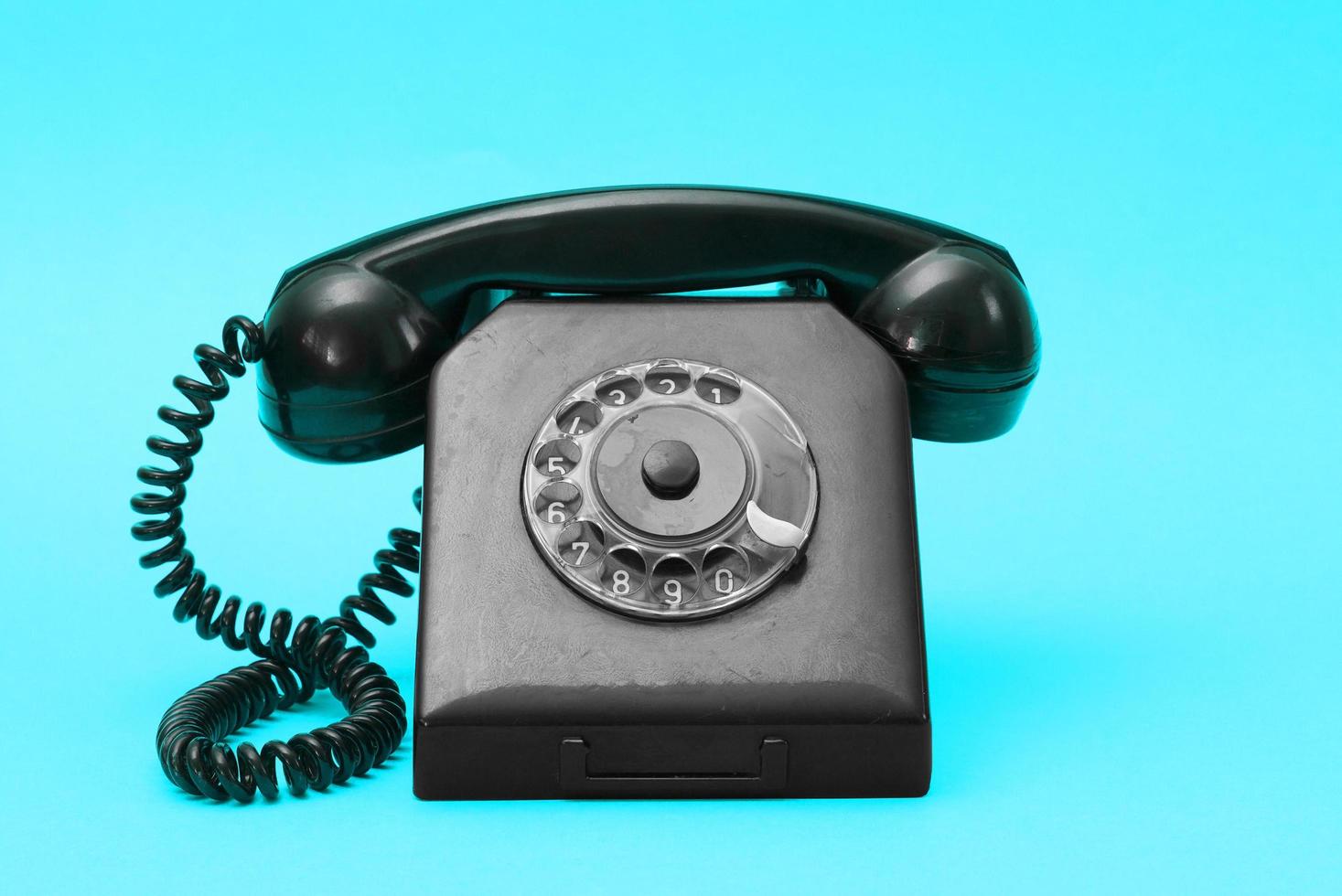 vintage fast telefon med lindad kabel foto