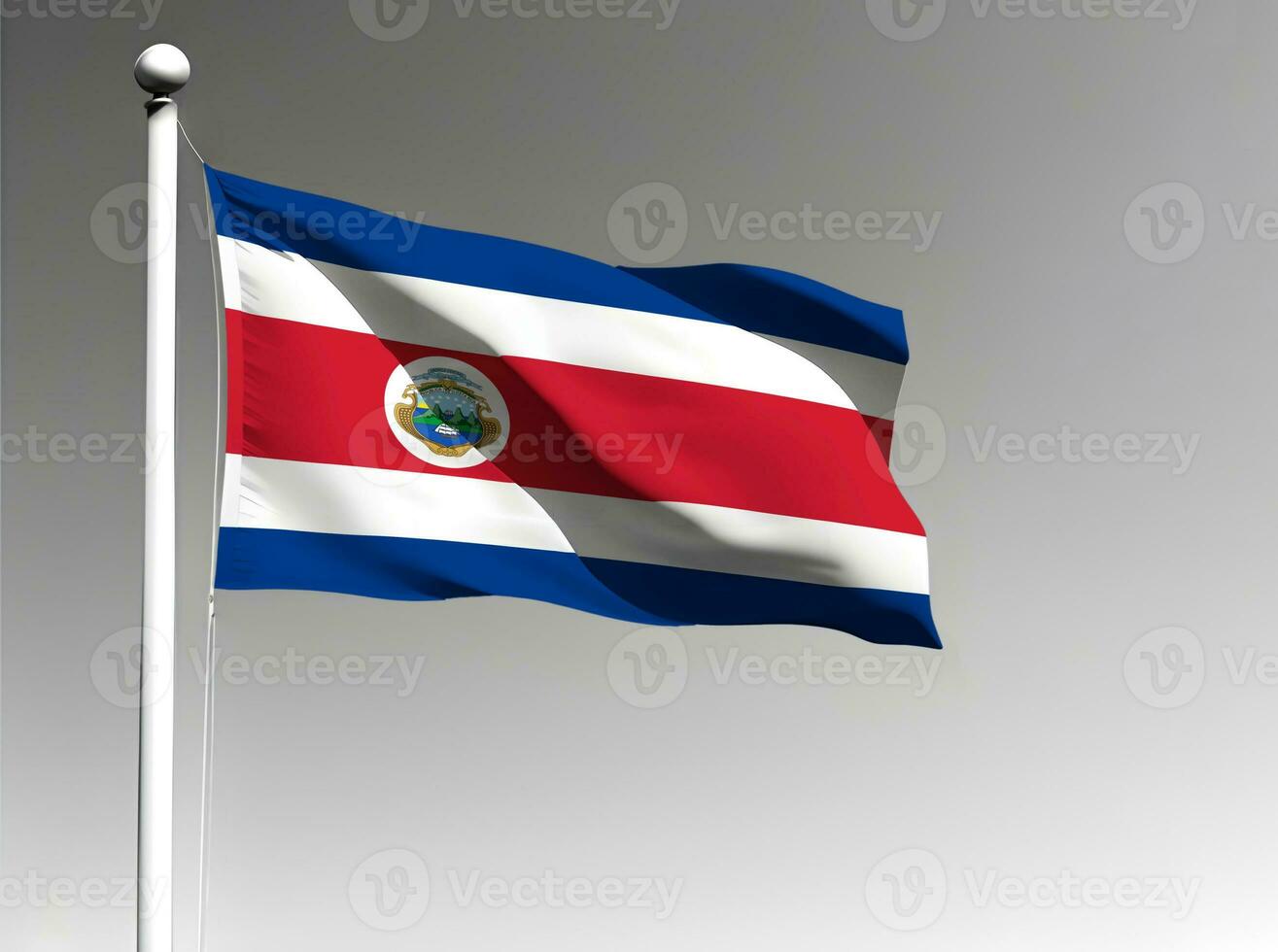 costa rica nationell flagga isolerat på grå bakgrund foto