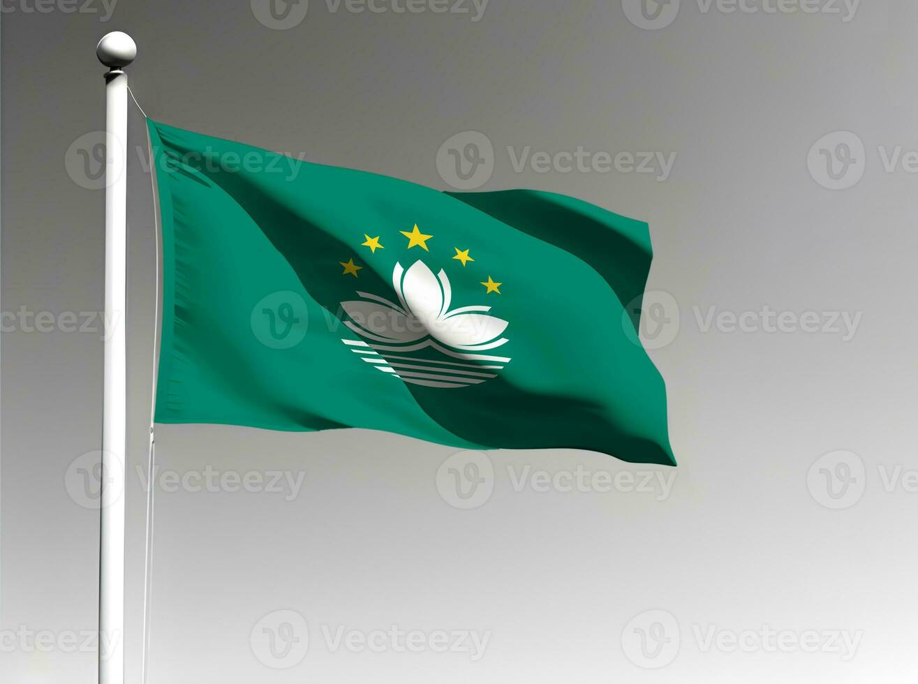 macao nationell flagga vinka på grå bakgrund foto