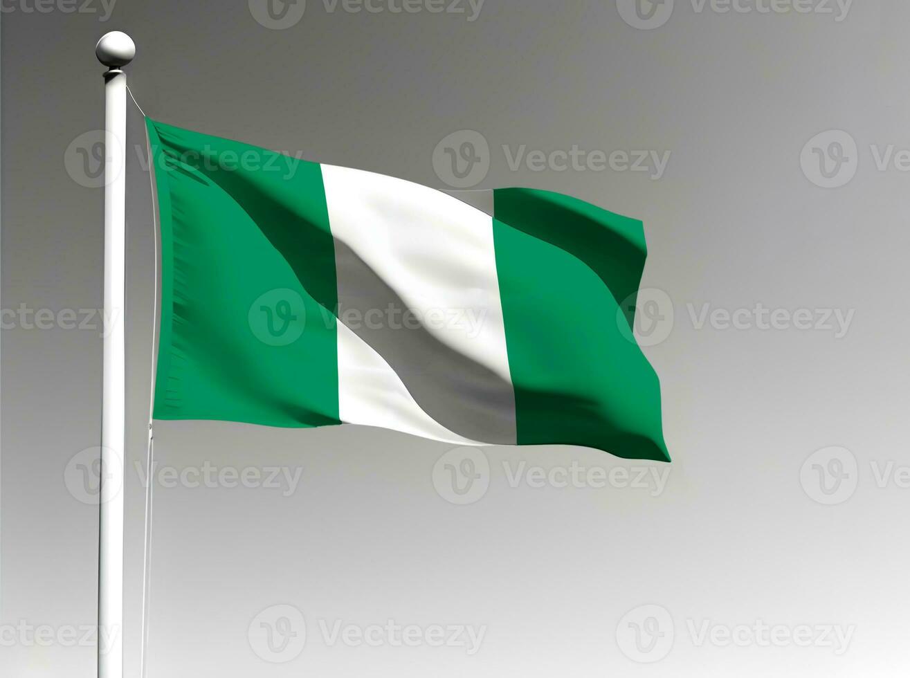 nigeria nationell flagga vinka på grå bakgrund foto