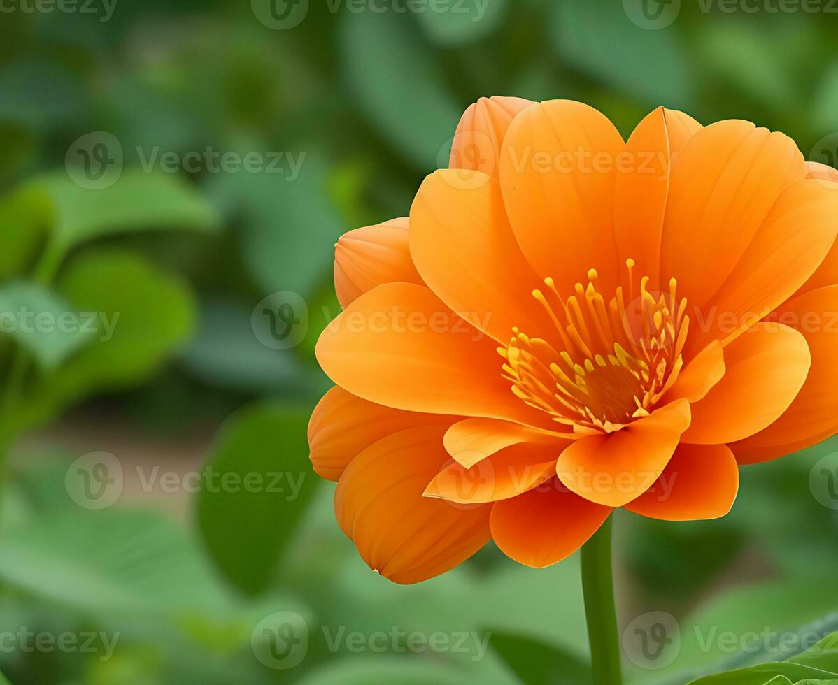 fri bild av hög kvalitet orange Färg lilly blomma vatten släppa på de blomma ai genererad. foto