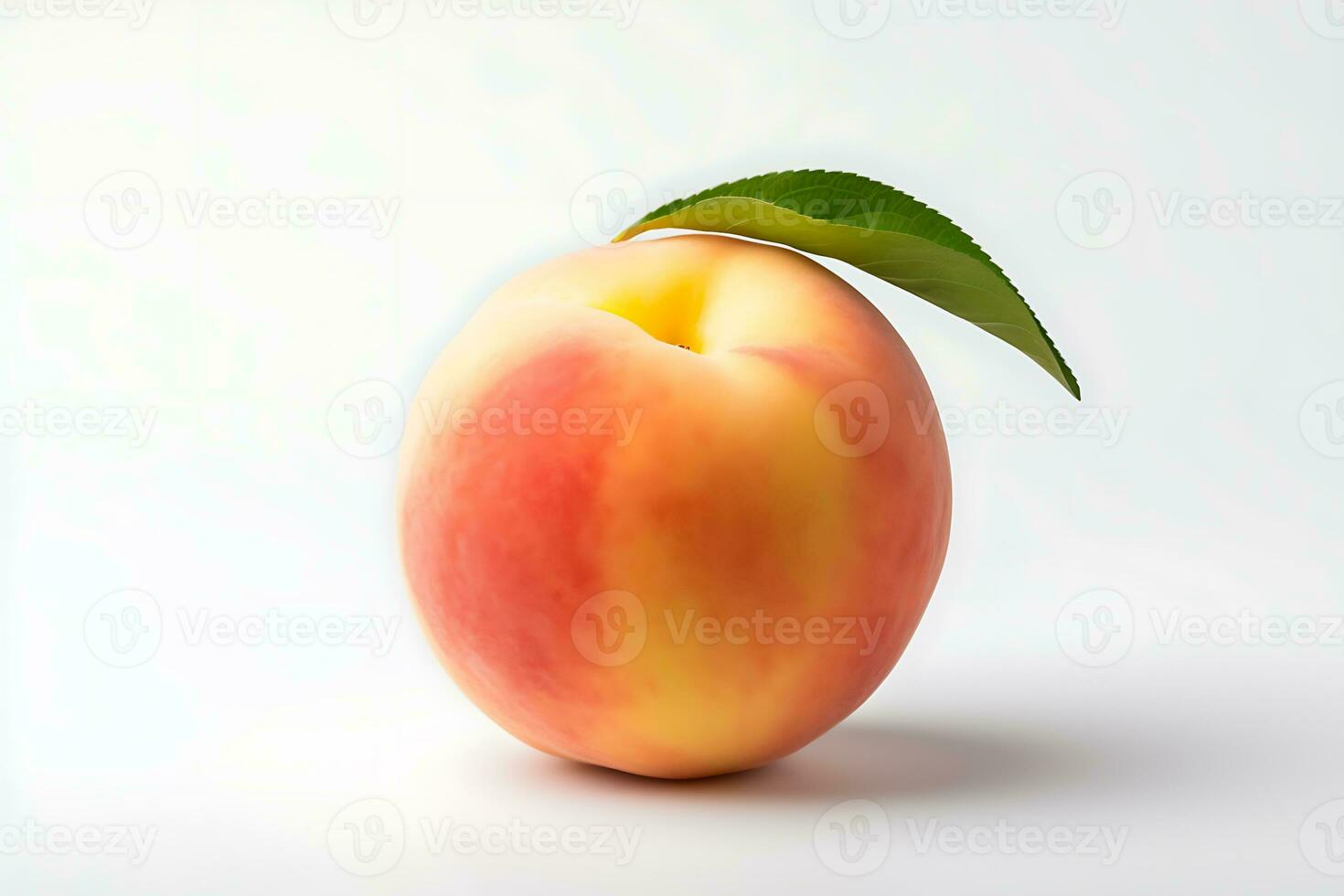 persika frukt isolerat på vit bakgrund ai genererad foto