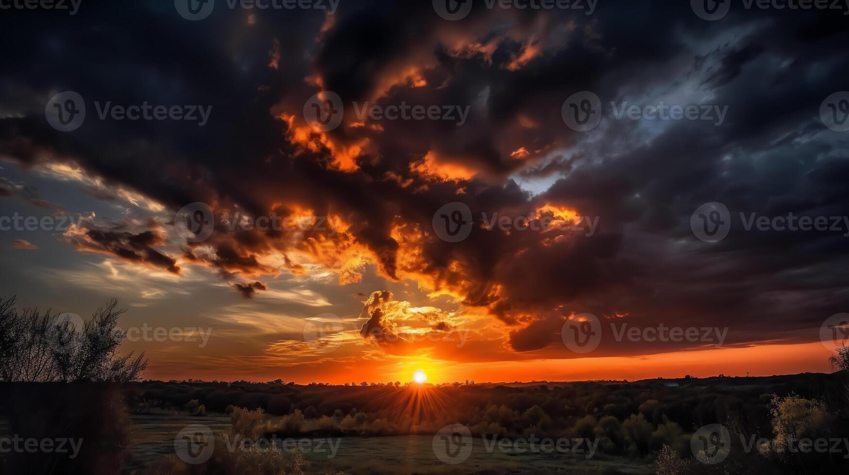 de solnedgång himmel ai generativ foto