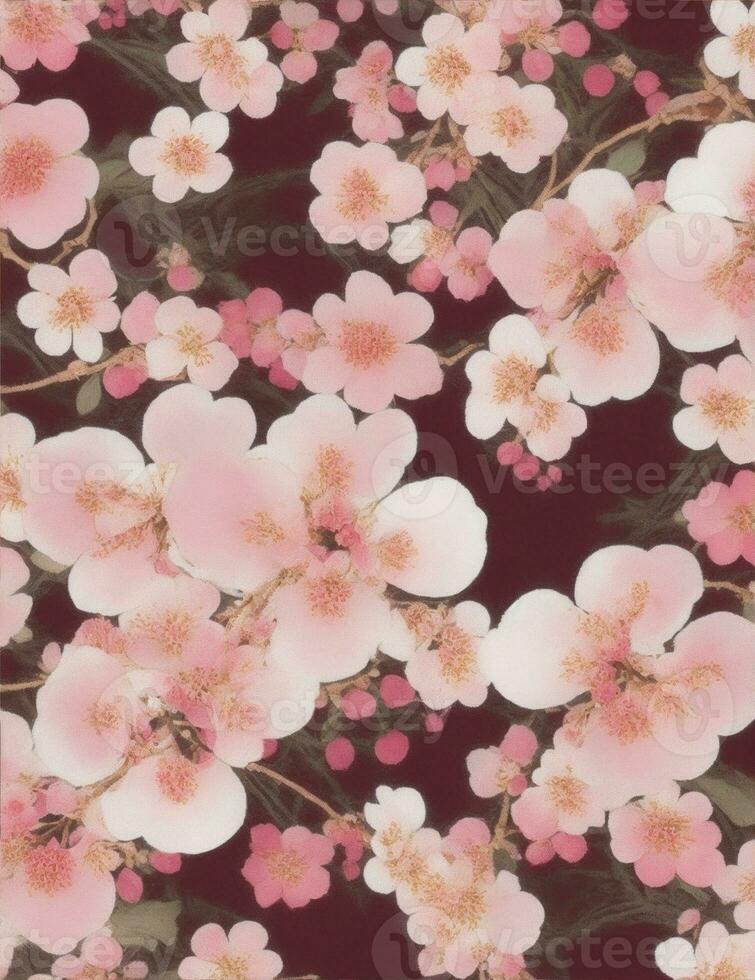 japansk körsbär blomma konst mönster illustration foto