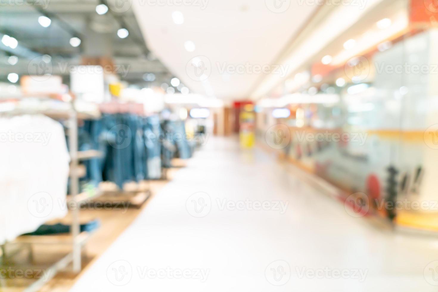 abstrakt oskärpa shoppar och butik i köpcentrum för bakgrund foto