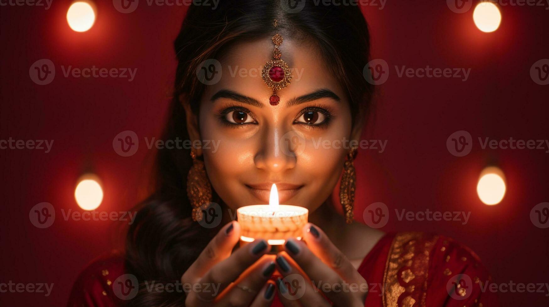 flicka innehar ljus i främre av henne ansikte på dag, diwali stock bilder, realistisk stock foton