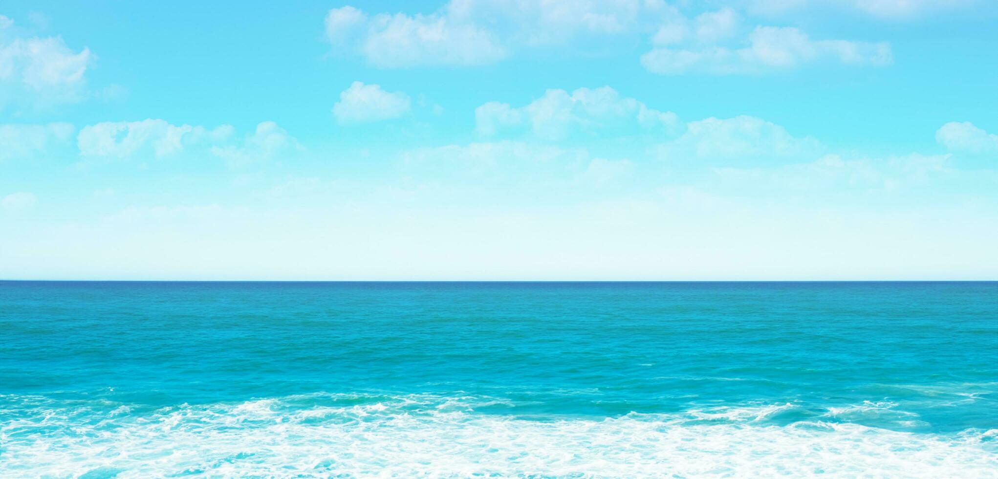 hav horisont med himmel hav hav vågor 3d illustration foto