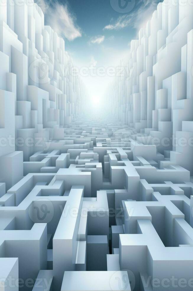 eterisk hägring av ett abstrakt labyrint bakgrund med tömma Plats för text foto