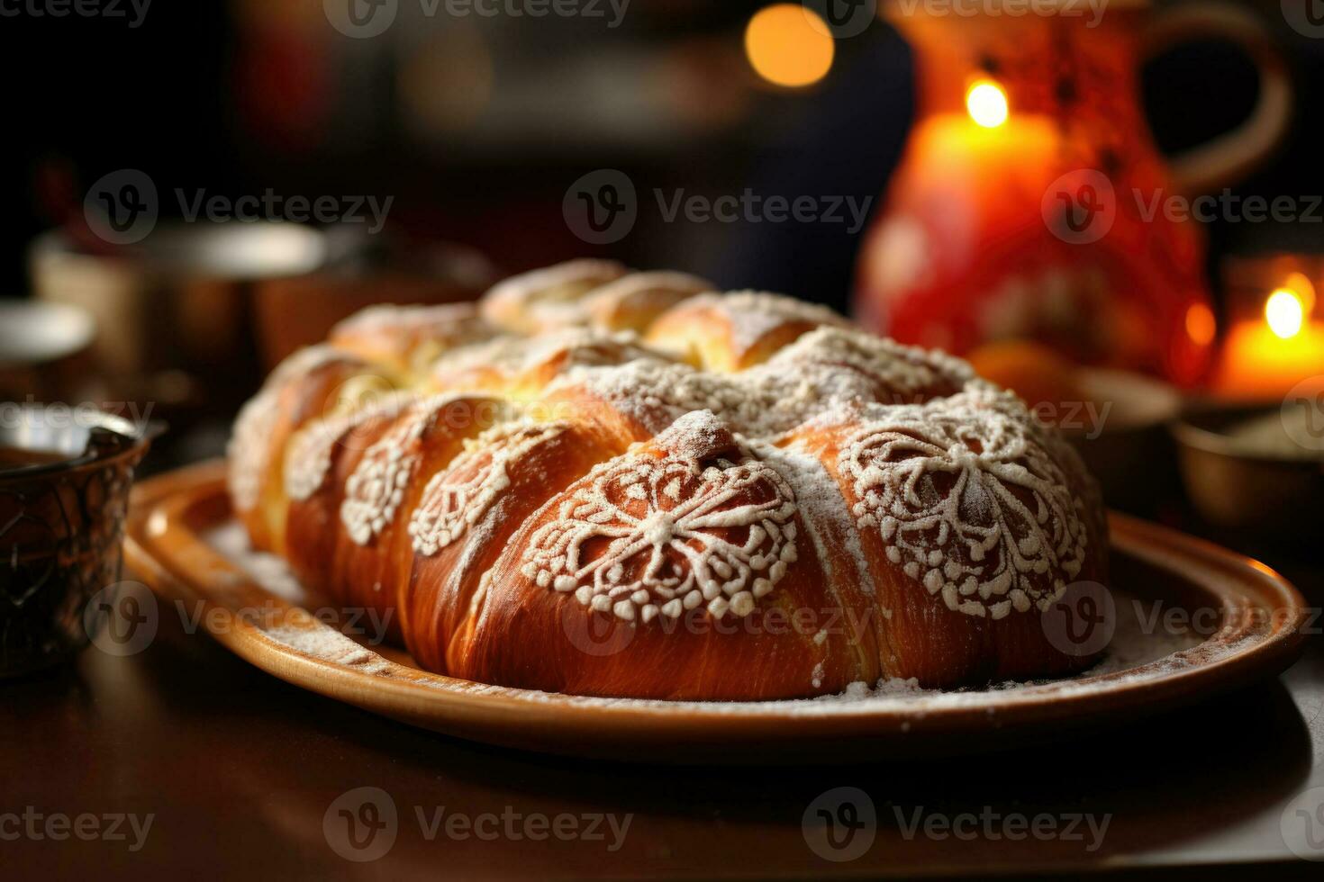 nyligen bakad panorera de Muerto symboliserar de bräcklighet av liv i dag av de död- firande foto