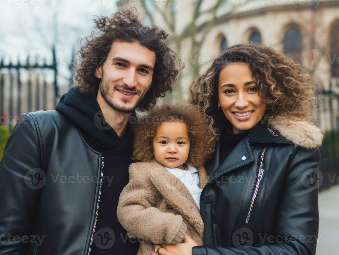 de interracial familj åtnjuter fira jul eve tillsammans ai generativ foto