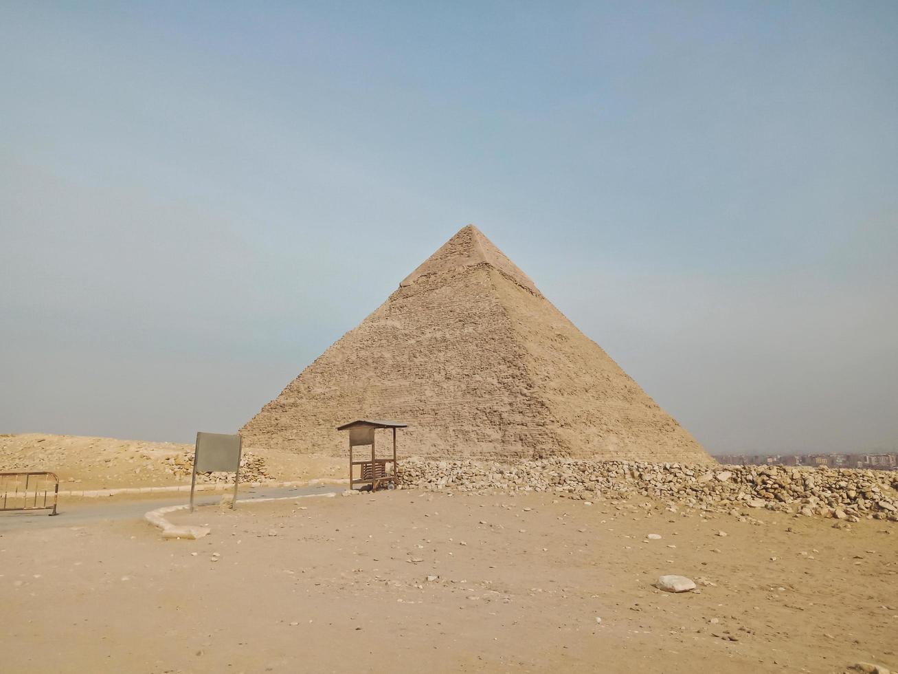 en vy över den stora pyramiden i Giza, Egypten foto