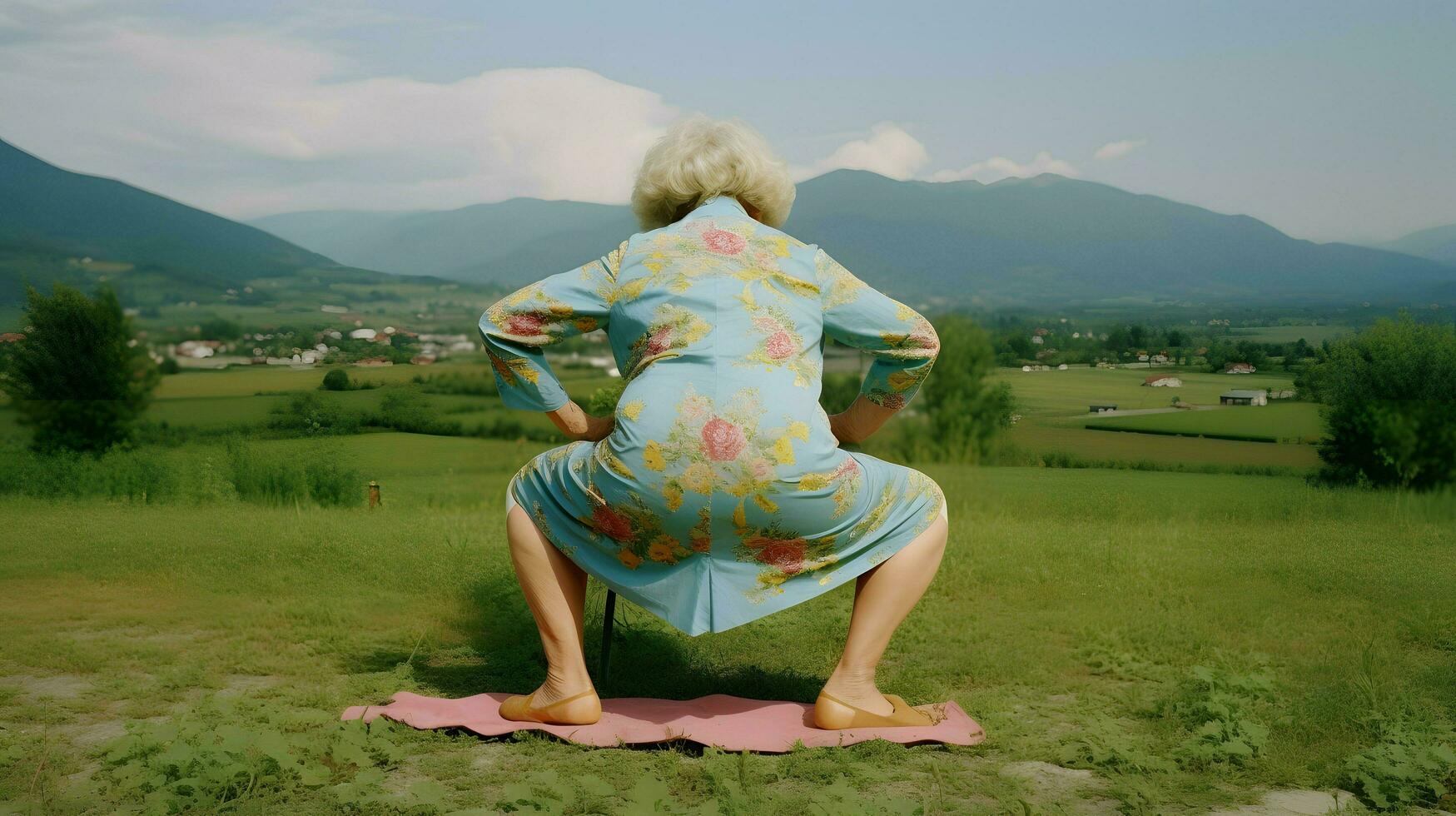 kvinna mediterar, yoga öva, kondition väl varelse, hälsa, generativ ai foto