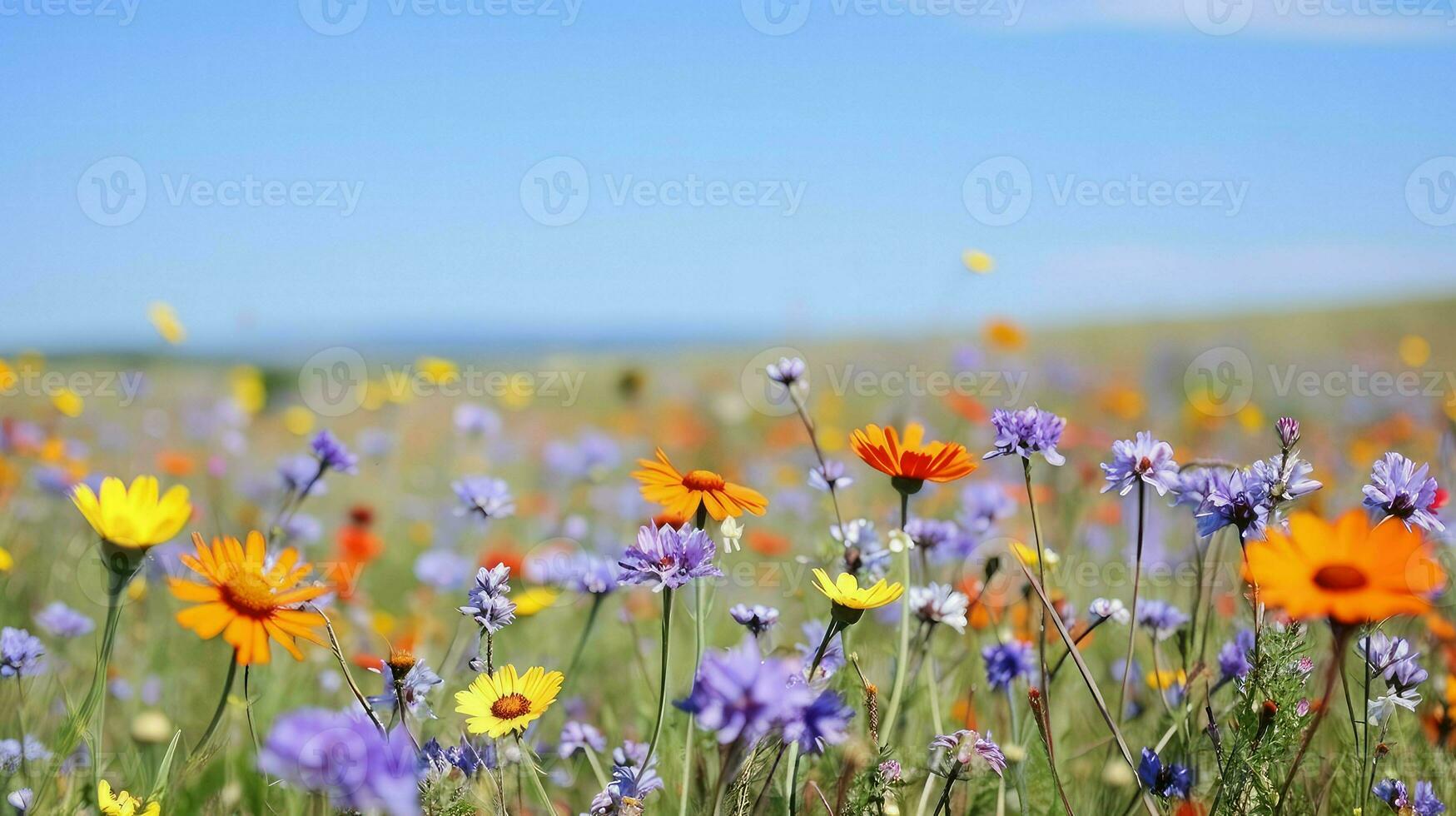 vår prärie vild vild ai genererad foto