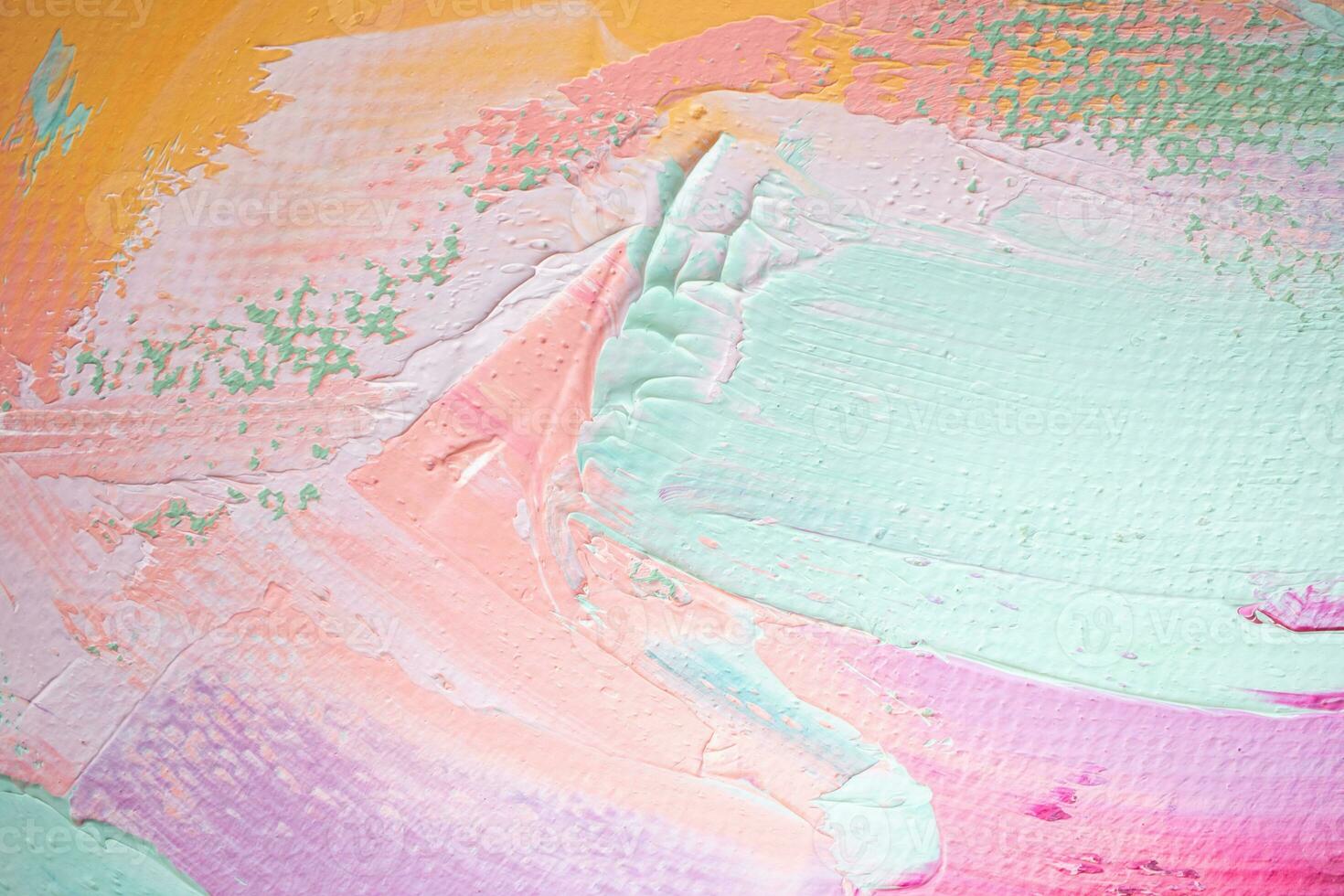 olja målning i flerfärgad toner. konceptuell abstrakt närbild av en målning förbi olja och palett kniv på duk. foto