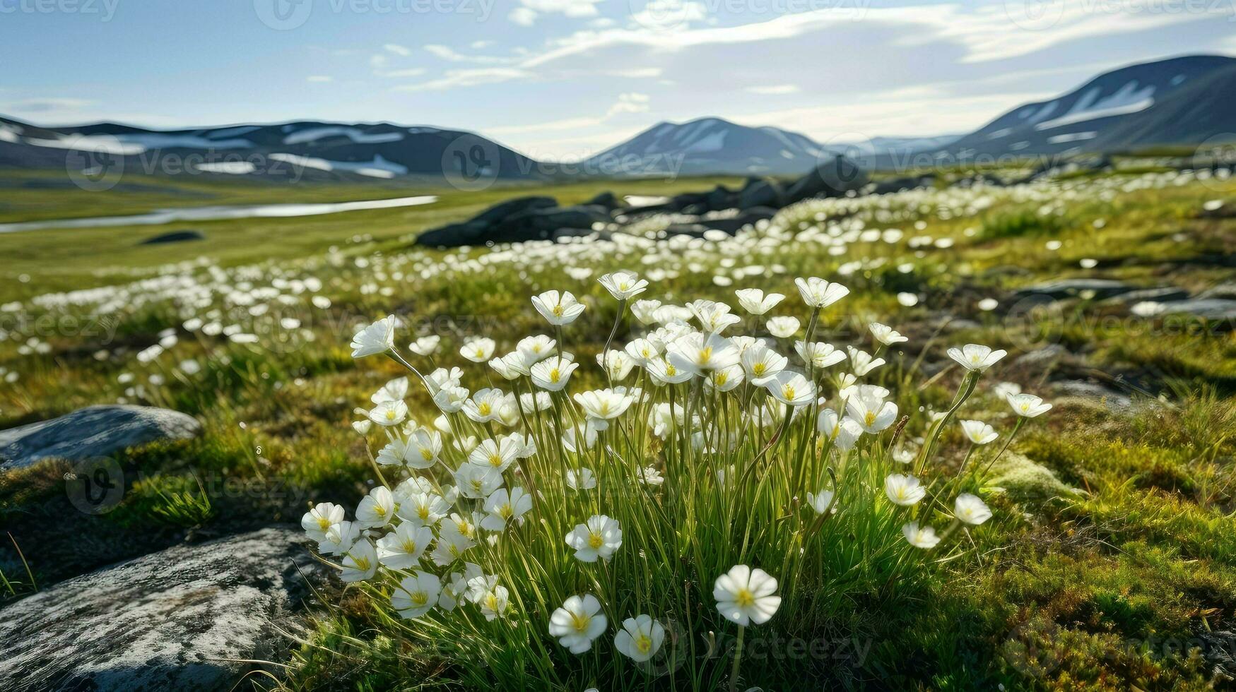 blomma arktisk tundra blommor ai genererad foto