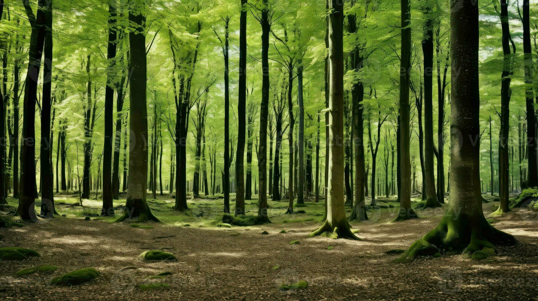 träd bok skog skog ai genererad foto