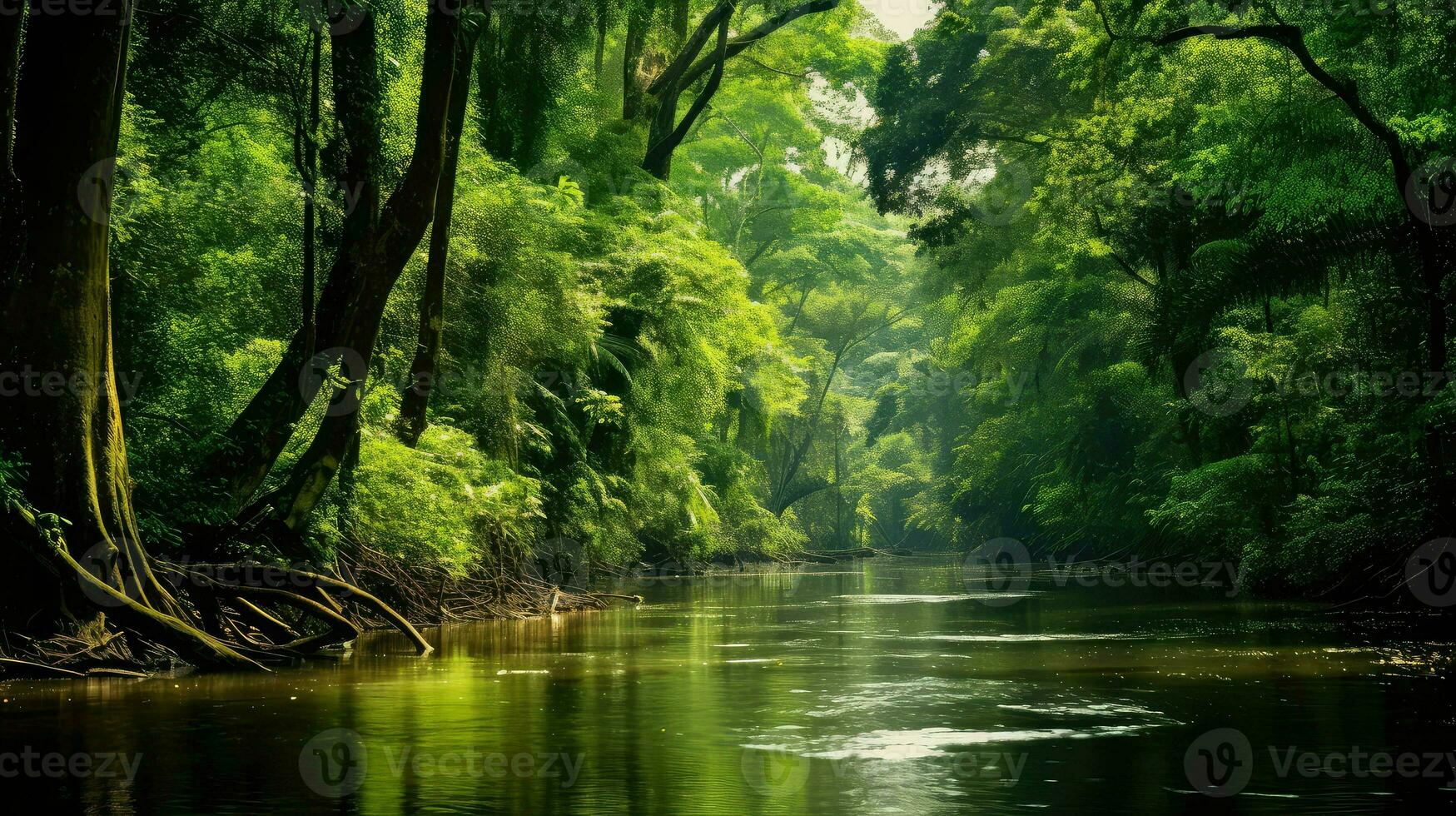 djungel surinamiska regnskog grön ai genererad foto