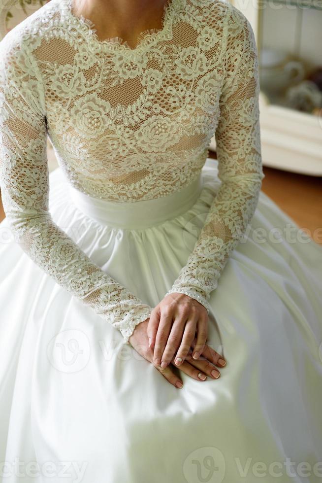 elegant bröllopsklänning foto