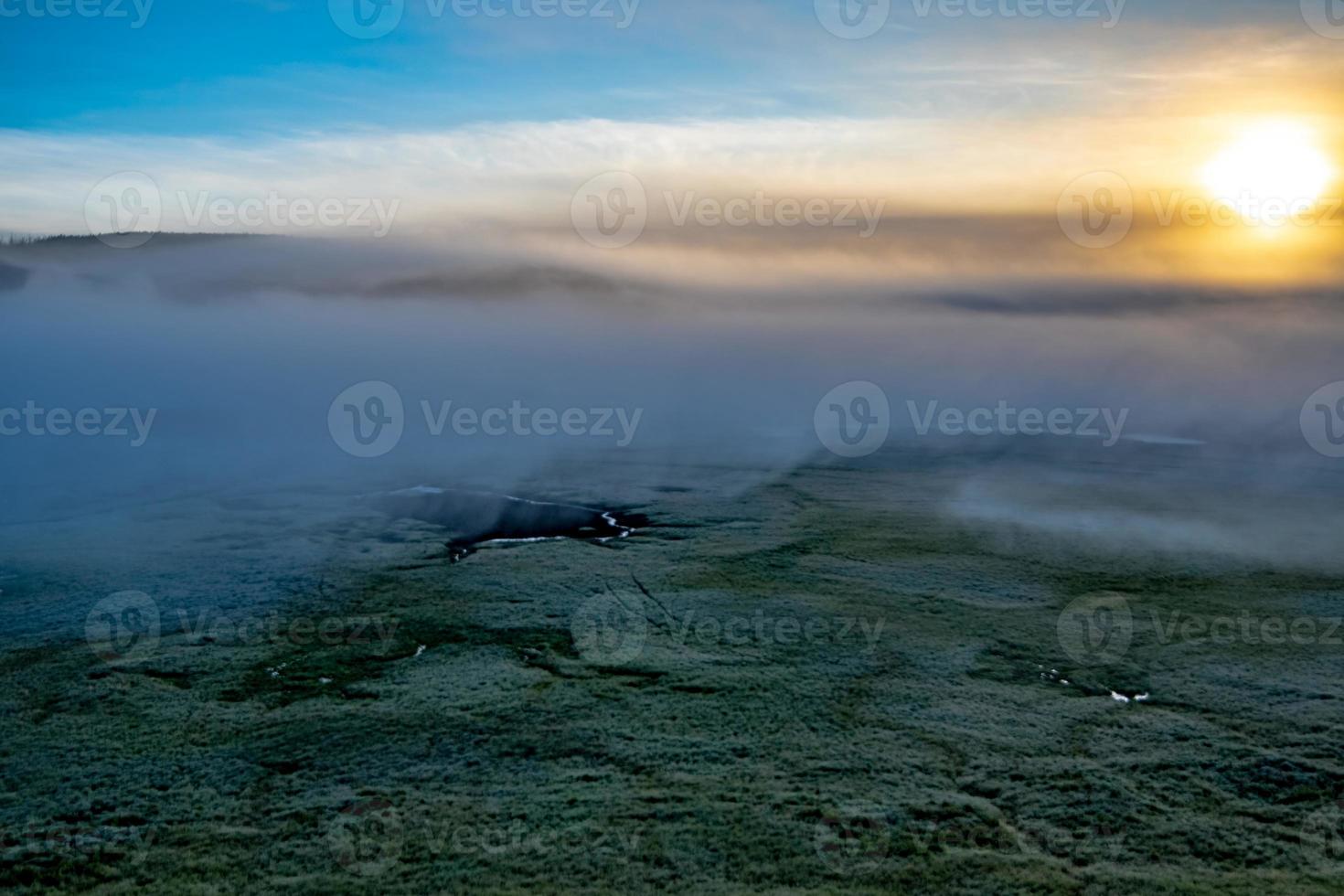 Hayden Valley och Yellowstone River, Yellowstone National Park foto