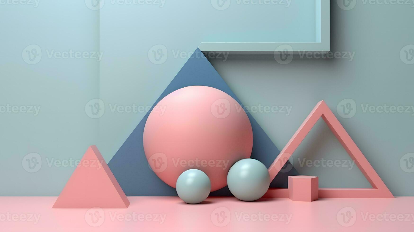 3d geometrisk bakgrund med pastell Färg stil. ai generativ foto