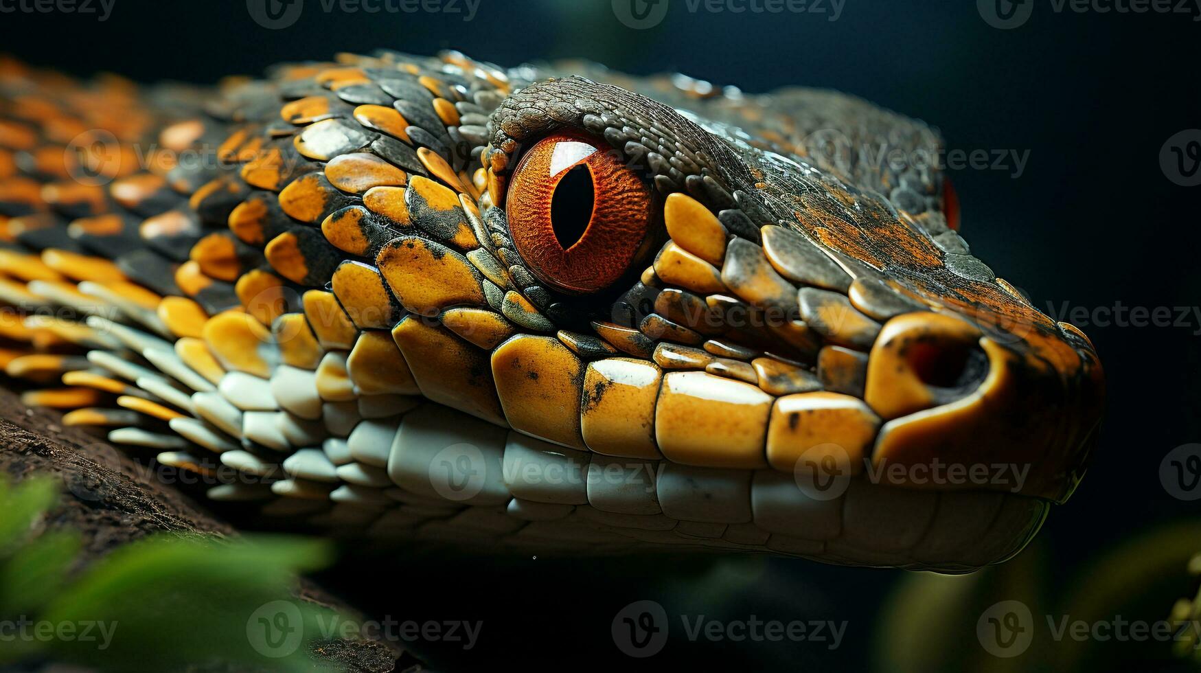 närbild Foto av en kobra ser i deras livsmiljö. generativ ai