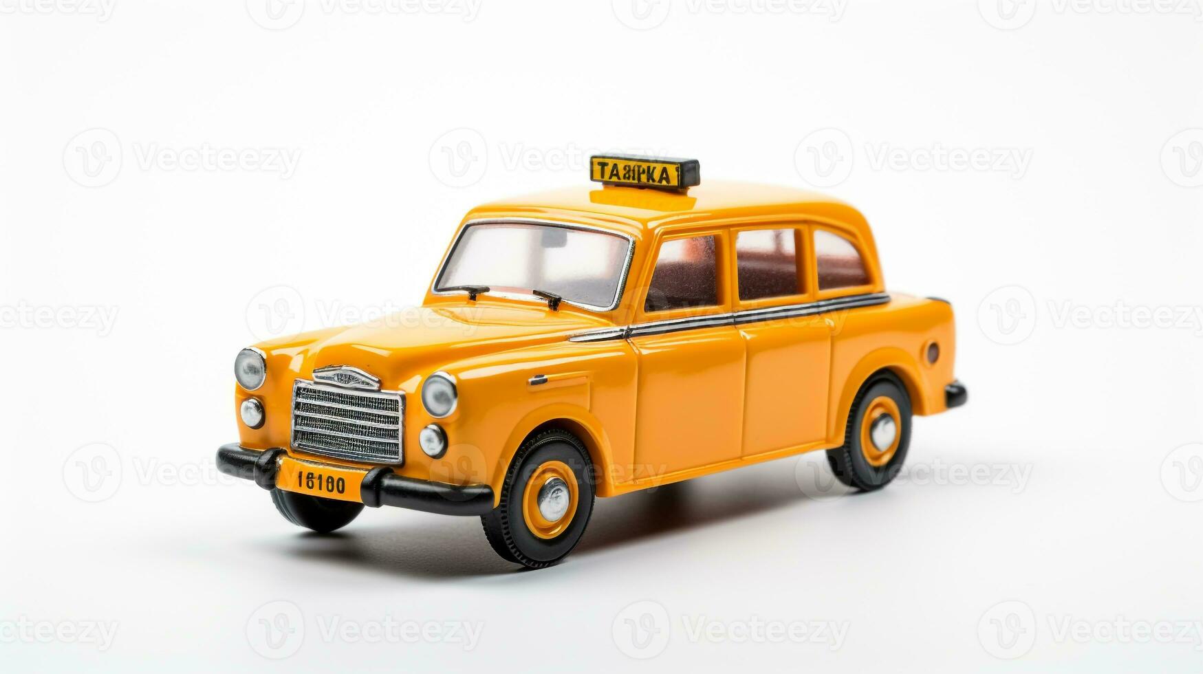 visning en 3d miniatyr- taxi. generativ ai foto