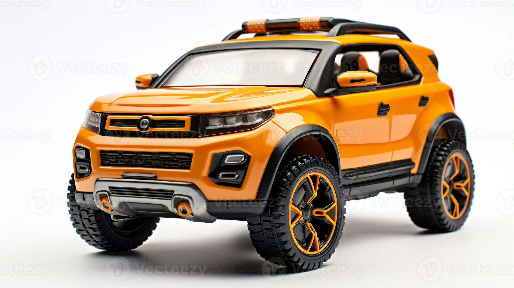 visning en 3d miniatyr- sUV - sporter verktyg fordon. generativ ai foto