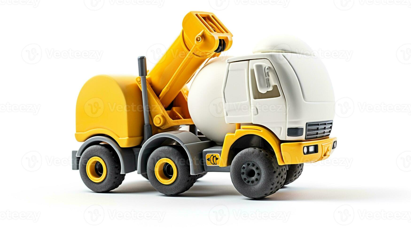 visning en 3d miniatyr- cement mixer. generativ ai foto