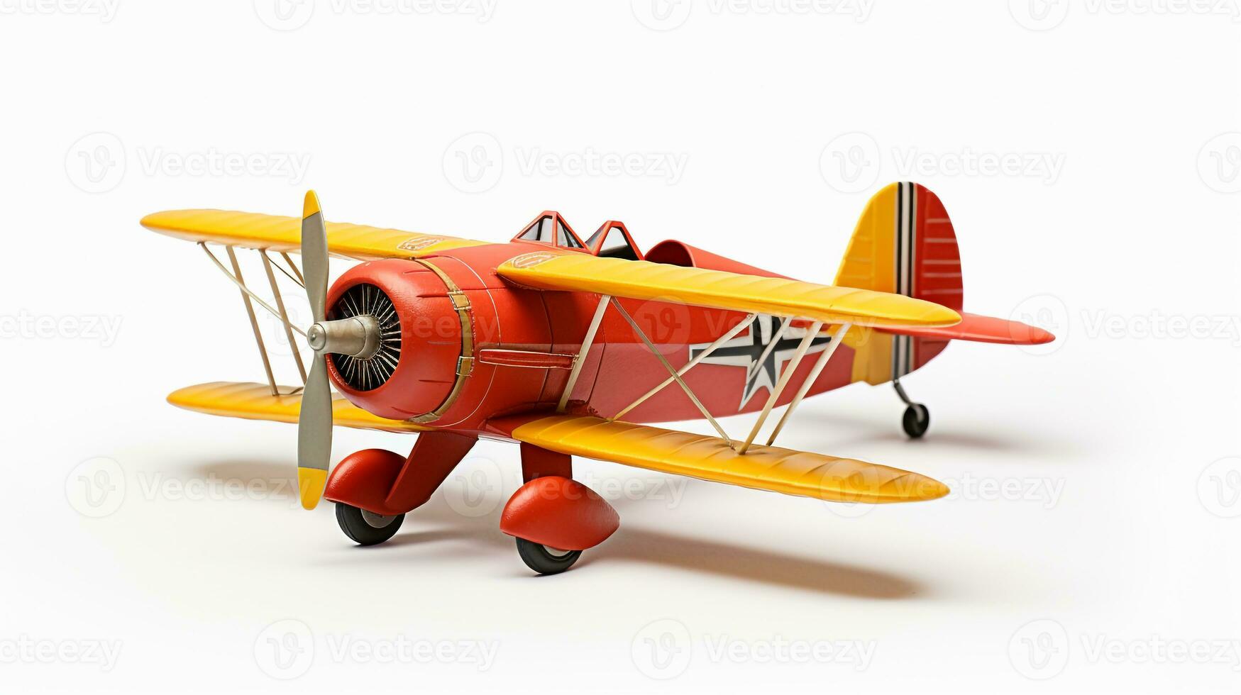 visning en 3d miniatyr- flygplan. generativ ai foto