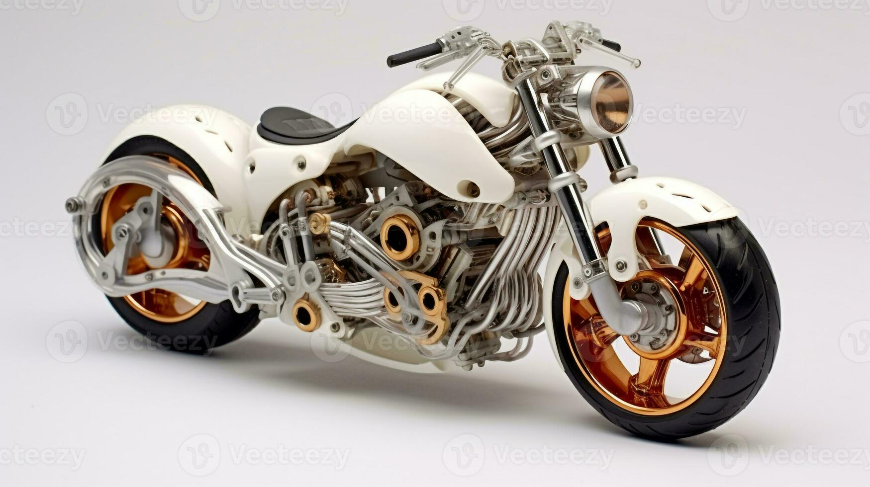 visning en 3d miniatyr- äventyr motorcykel. generativ ai foto