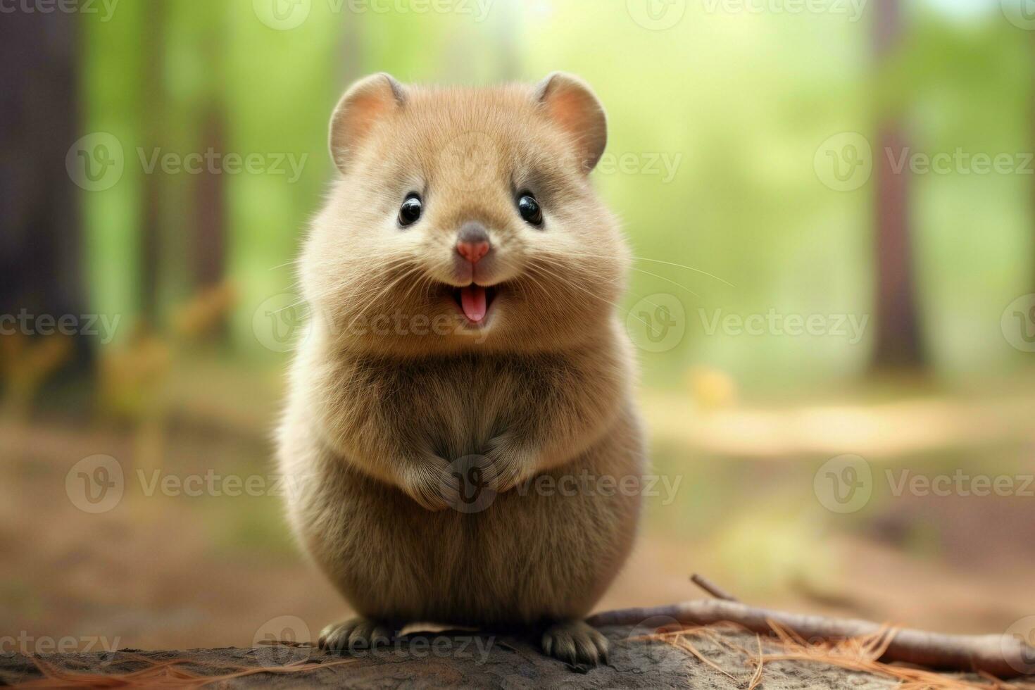 söt leende quokka. generera ai foto