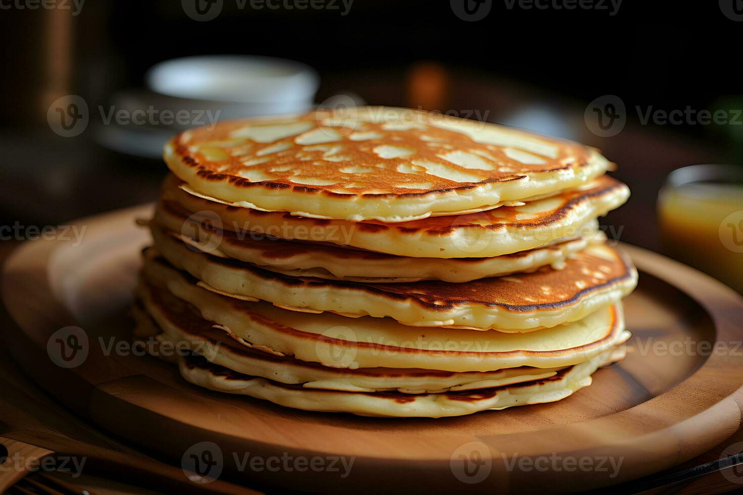 fluffig smaskigt pannkaka ai generativ foto