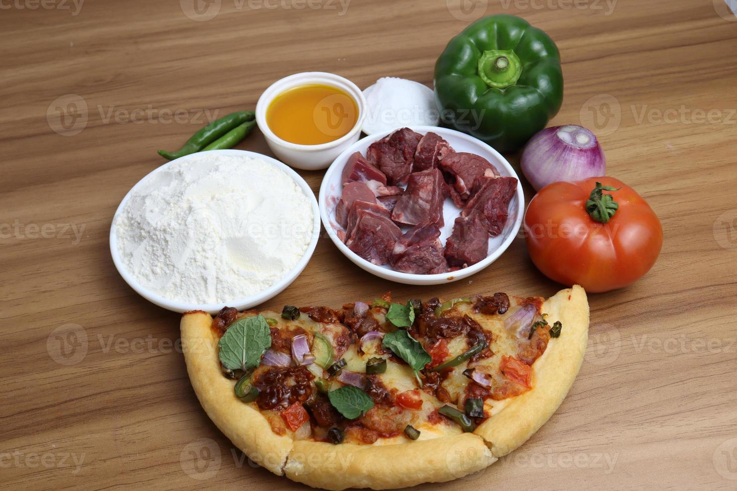 välsmakande pizzacloseup för pizzadag foto