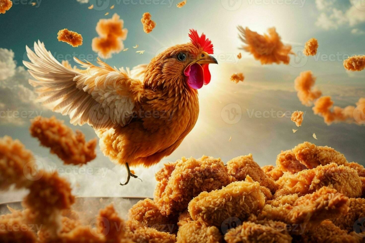 Krispig friterad kyckling. proffs Foto