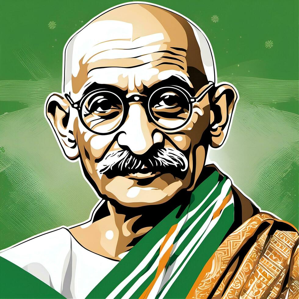 vektor illustration för 2:a oktober gandhi jayanti med trevlig och skön design förbi ai genererad foto