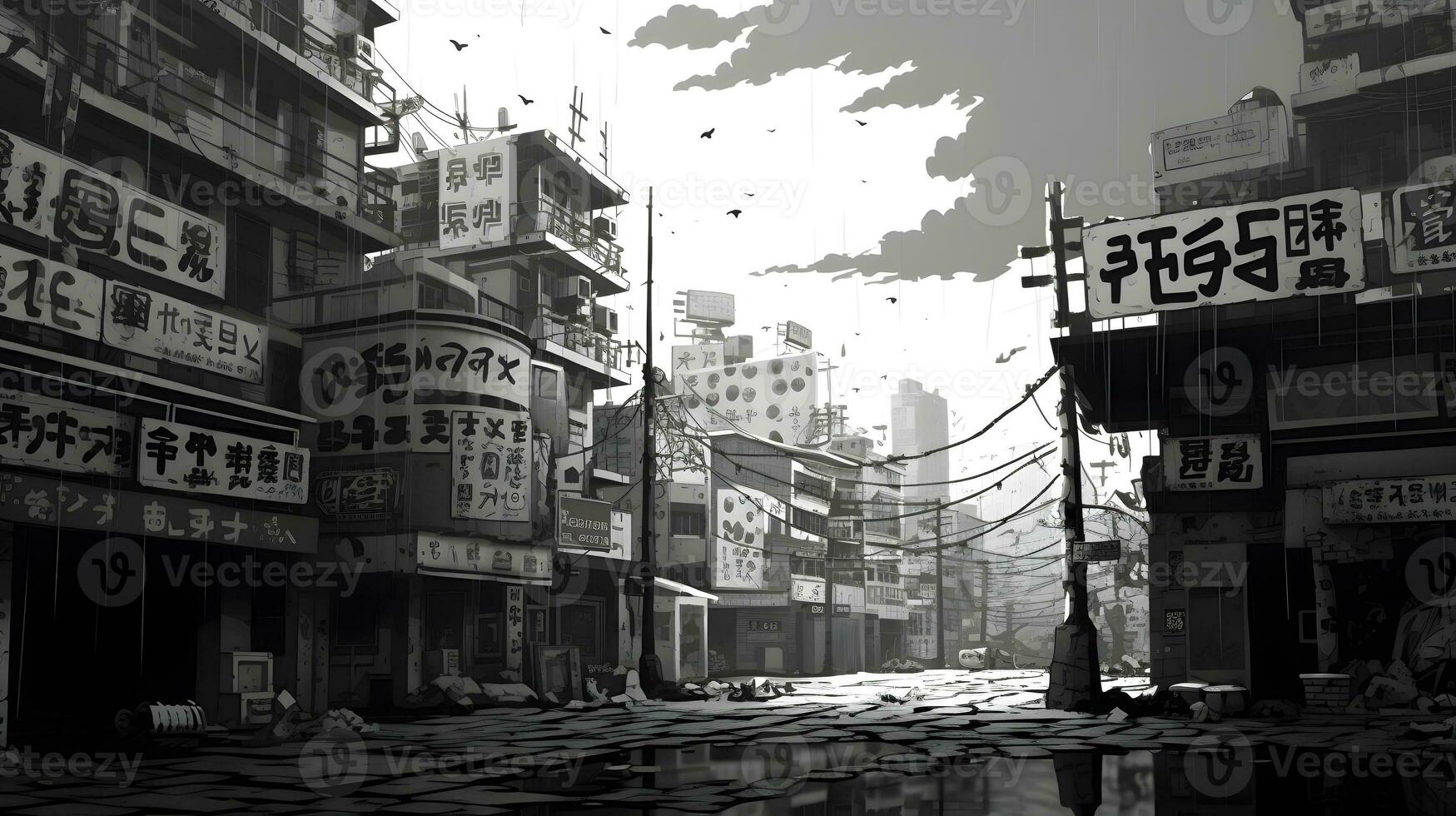 de gator av hong kong i svart och vit foto