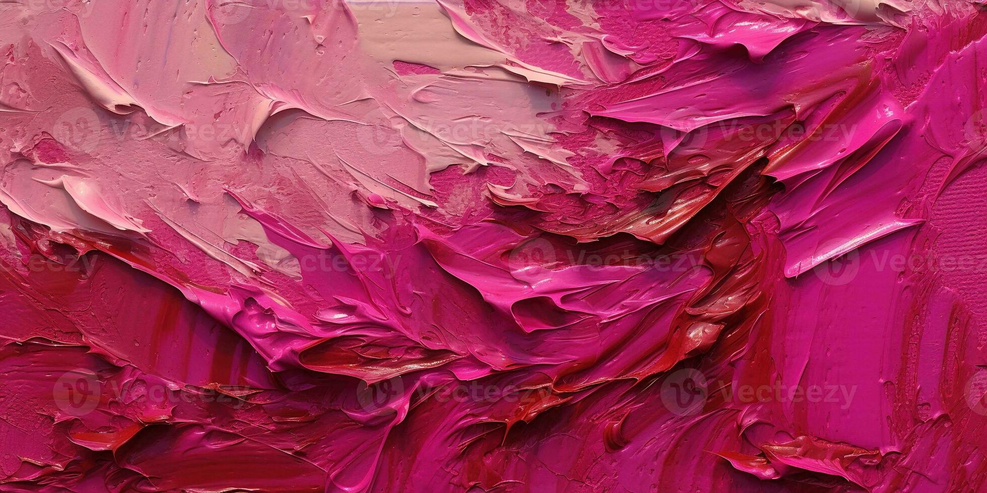 generativ ai, närbild av impasto abstrakt grov viva magenta Färg konst målning textur foto